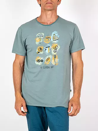 E9 | Camiseta de escalada para hombre Things | dunkelgrün